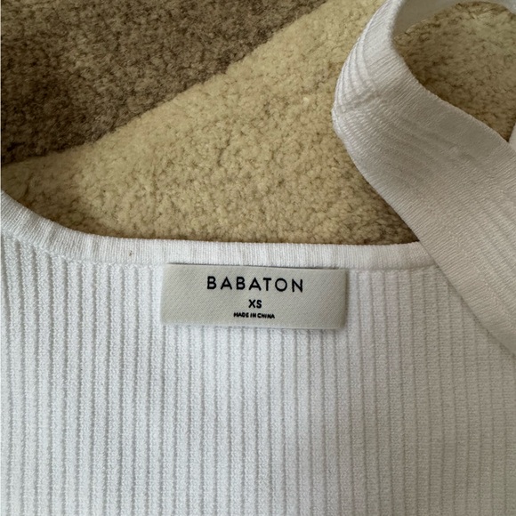 Babaton White Ribbed Sculpt Knit Top - Picture 2 of 2